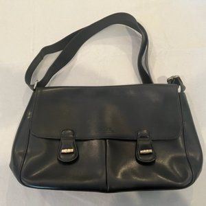 Black Longchamp Crossbody Messenger Roseau Leather